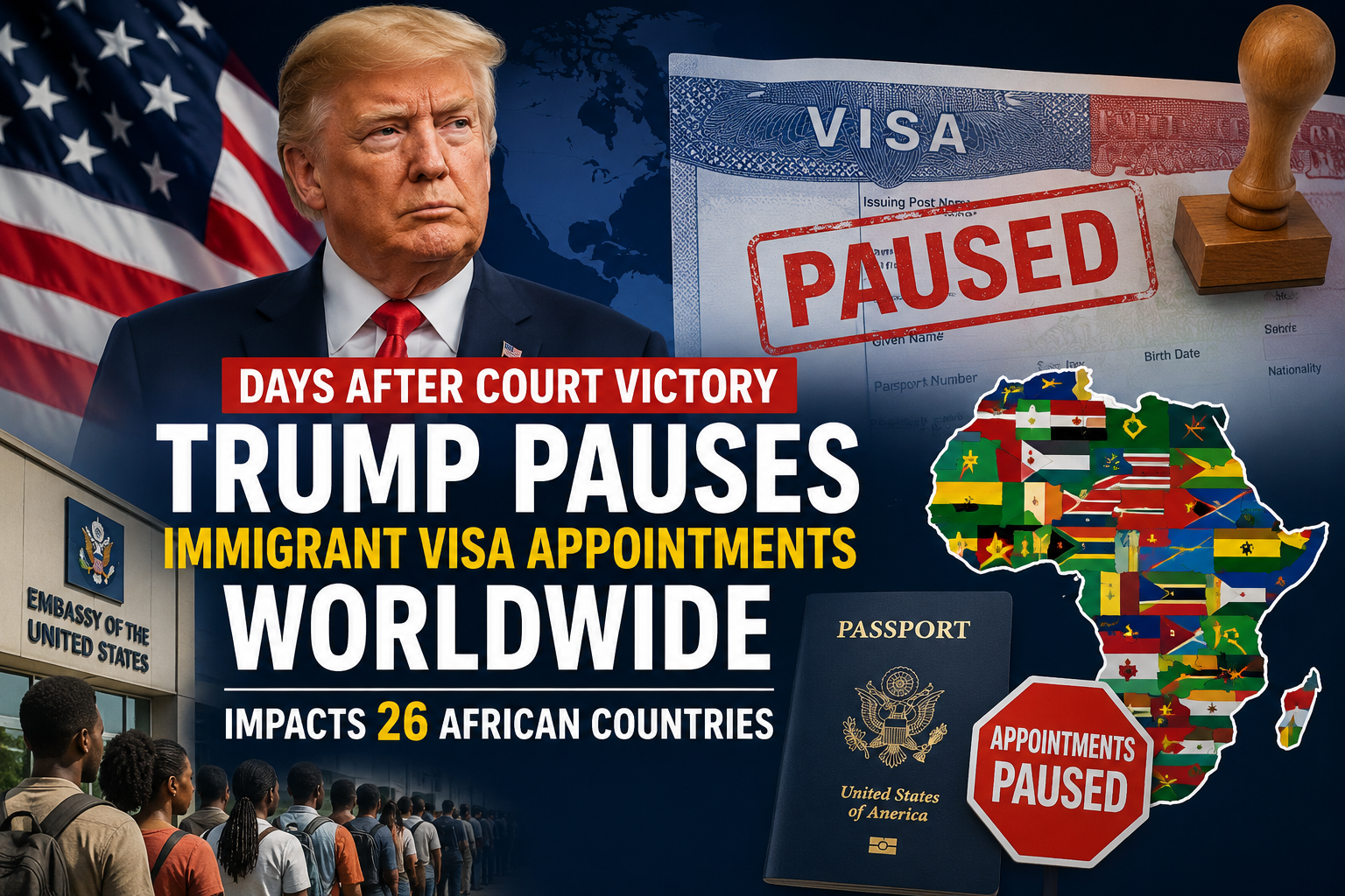 Trump Pauses Immigrant Visa Appointments Worldwide Days After Court Victory for 26 African Countries