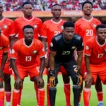 Harambee Stars players pose for a picture ahead of their game against Madagascar at Moi Stadium, Kasarani on August 22, 2025. Photo Harambee Stars