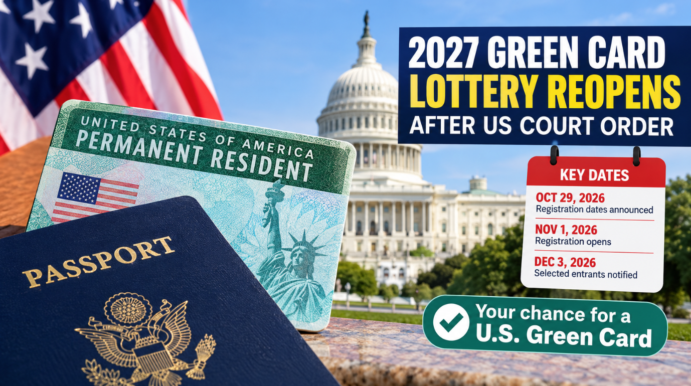 2027 Green Card Lottery UPDATE: US Court Orders Reopening — New Dates Revealed!